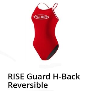 🆕 Rise Aquatics Reversible Guard H-Back Suit, Red/Navy, 36/M/10